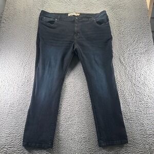 Huntington Jeans Mens 44x32 Blue Cotton Denim Straight Stretch Workwear Faded